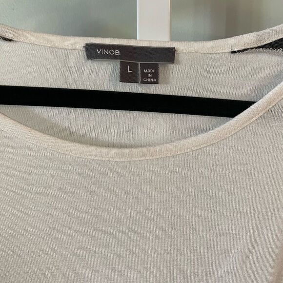 Vince Black & White Long Sleeve Thin Sweater - Picture 3 of 4